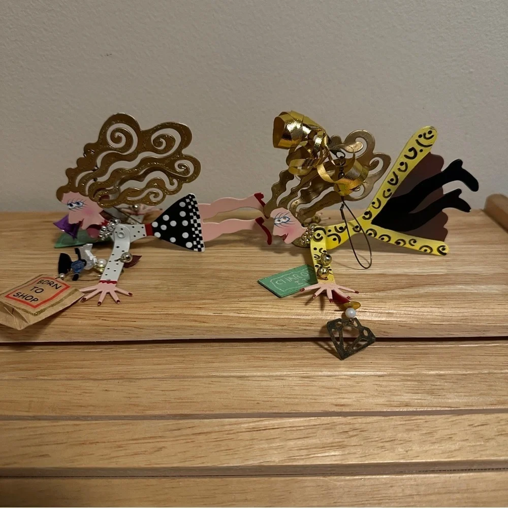 Silvestri Flying Eccentric 2pcs  Karen Rossi Whimsies Christmas Ornaments